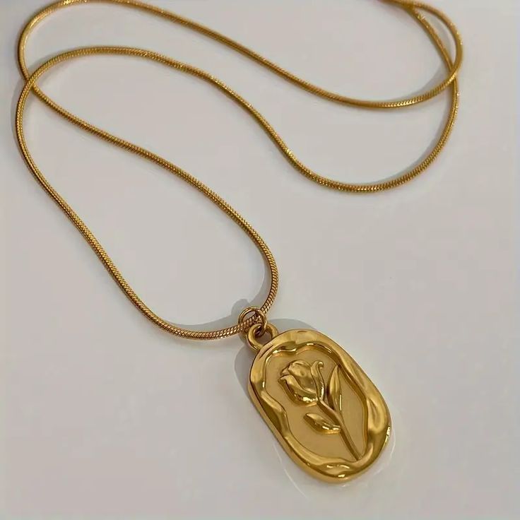 Golden Aesthetic Rose Pendant