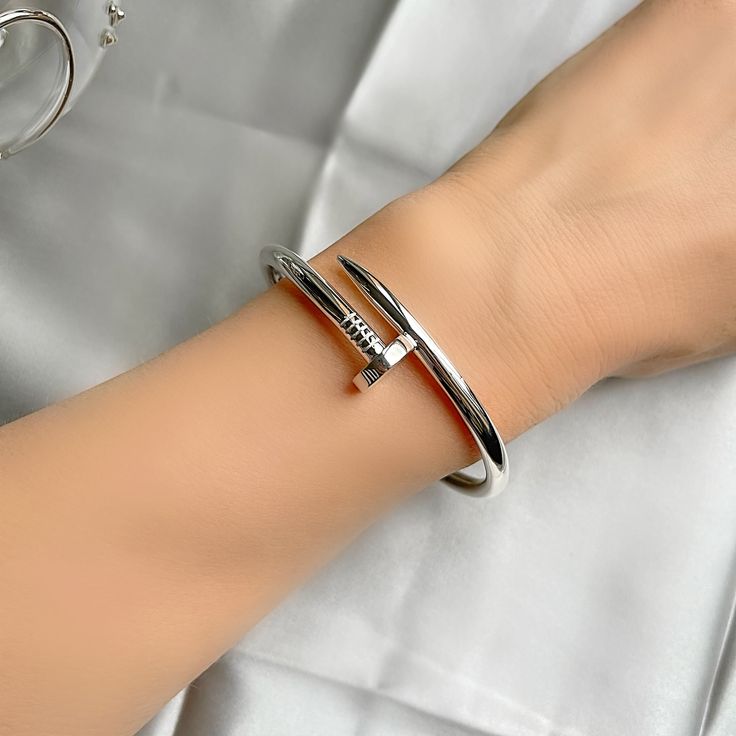 Cartier Silver Nail Bracelet