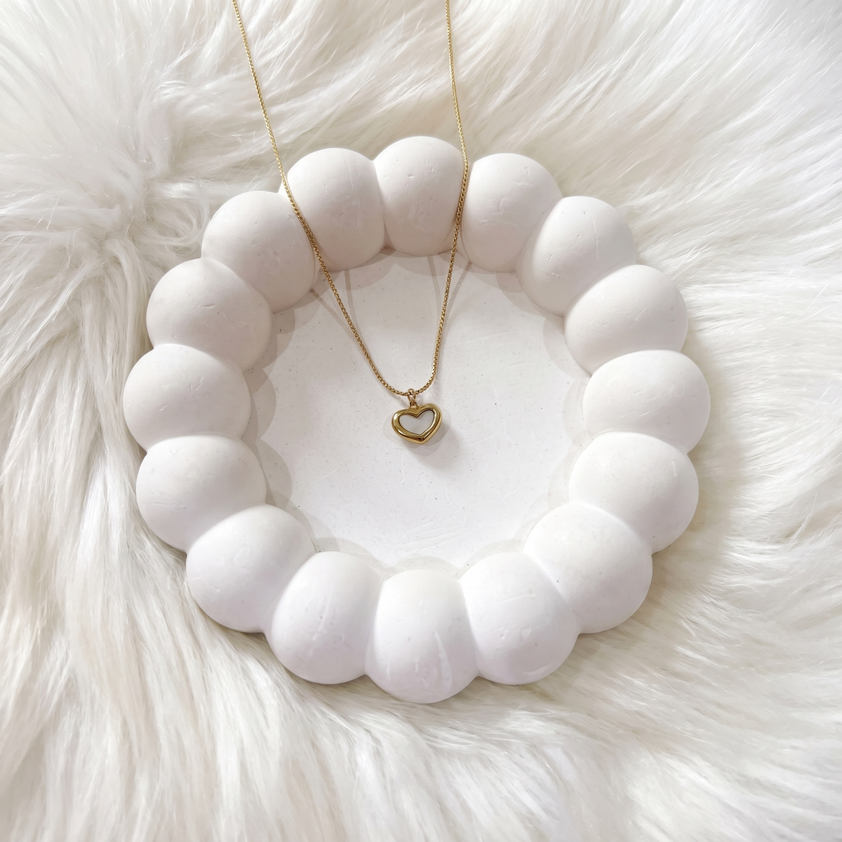 Mini Heart Pendant Necklace in gold-tone stainless steel